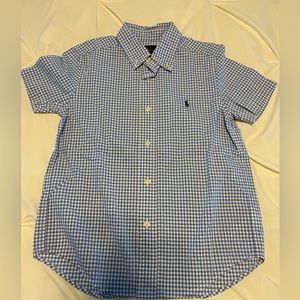 Blue & white short sleeve button down by Ralph Lauren